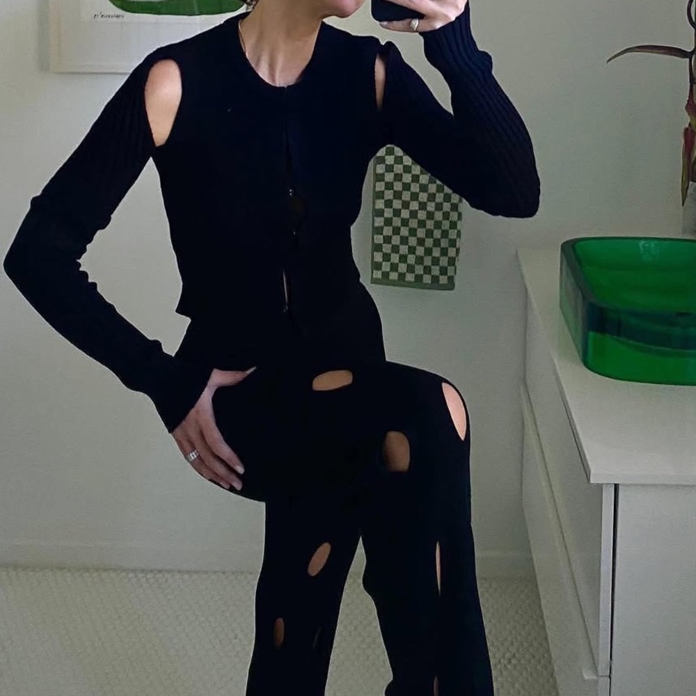 Cut Out Knit Pants